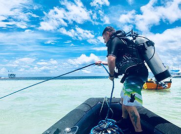 Professional diving instructors in the Red Sea
